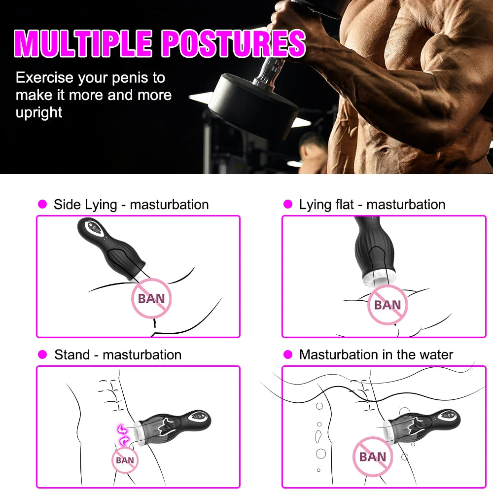 Masturbador Automático para Hombres – Lengua de TPE con Succión y Vibración Realista