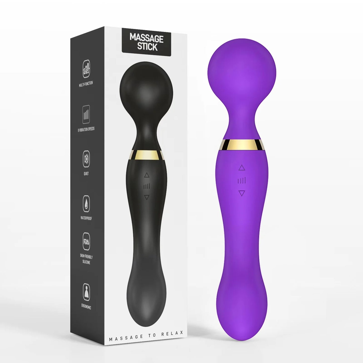 Vibrador Tipo Varita – Estimulador de Punto G, Vibrador de Clítoris, Masajeador con 8 Velocidades y 20 Patrones