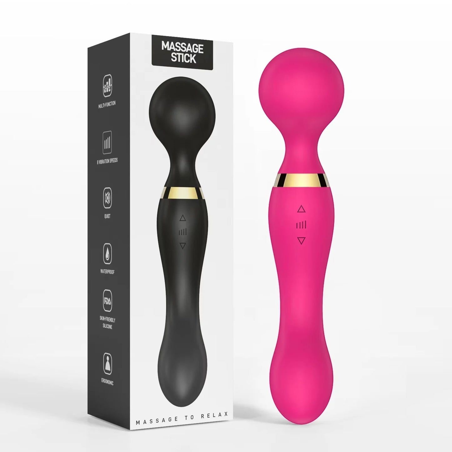 Vibrador Tipo Varita – Estimulador de Punto G, Vibrador de Clítoris, Masajeador con 8 Velocidades y 20 Patrones