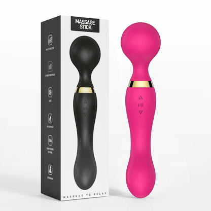 Vibrador Tipo Varita – Estimulador de Punto G, Vibrador de Clítoris, Masajeador con 8 Velocidades y 20 Patrones