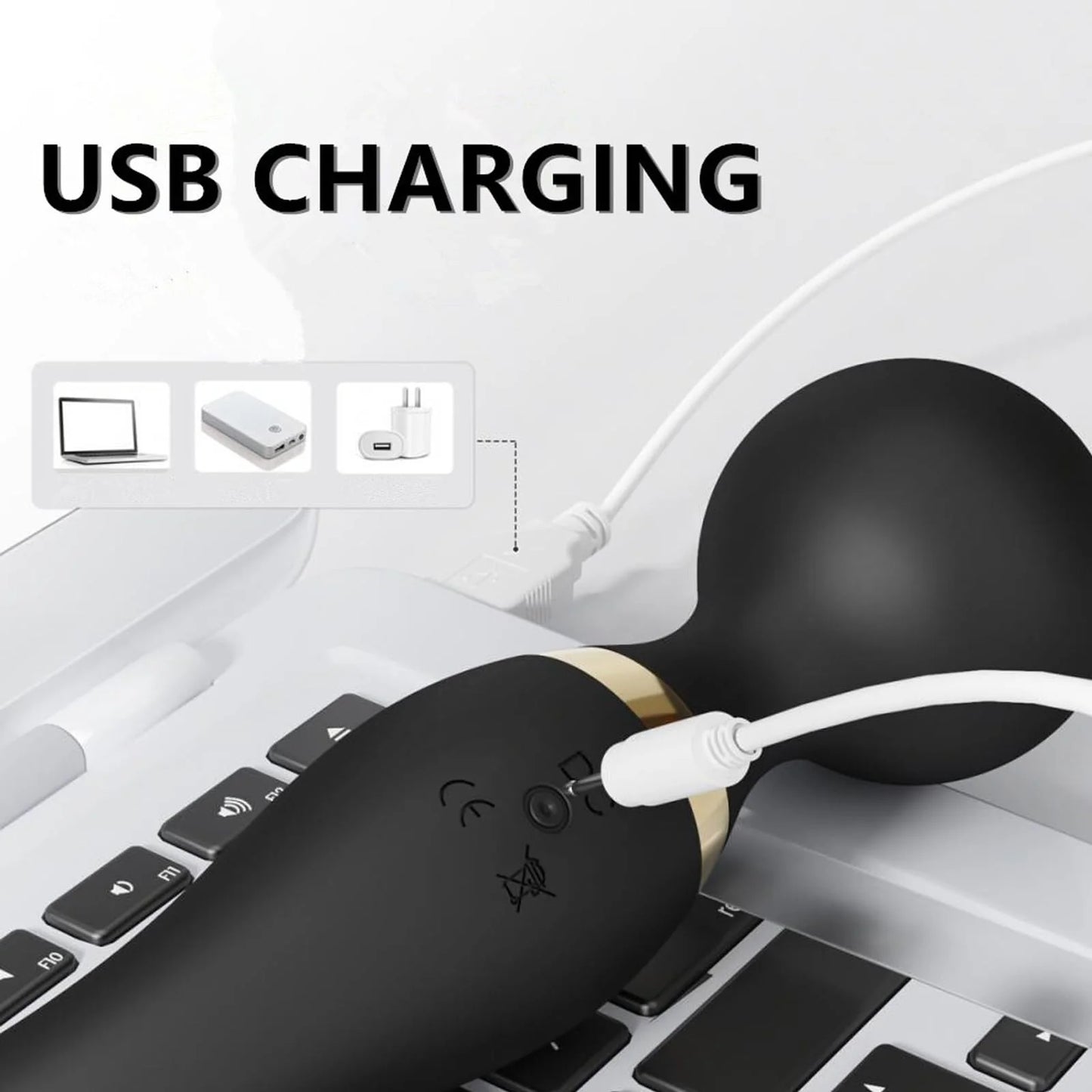 Vibrador Tipo Varita – Estimulador de Punto G, Vibrador de Clítoris, Masajeador con 8 Velocidades y 20 Patrones