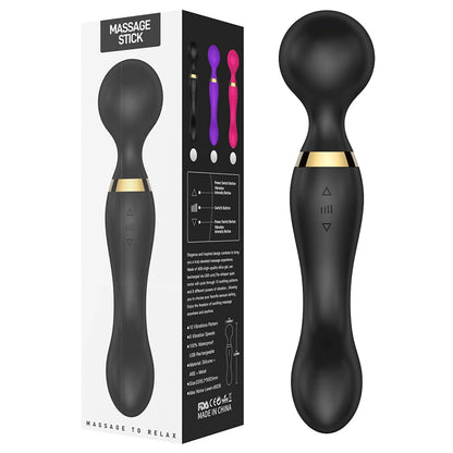Vibrador Tipo Varita – Estimulador de Punto G, Vibrador de Clítoris, Masajeador con 8 Velocidades y 20 Patrones